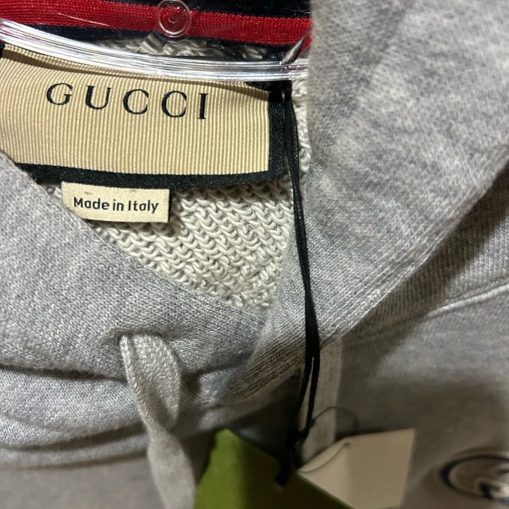 Men's Gucci interlocking G felted cotton jersey hoodie size XL made in Italy NWT